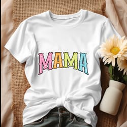 retro mama bright doodles shirt