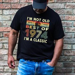 funny 50th birthday shirt  - vintage retro year fiftieth mens birthday tee-50 and awesome shirt -dad shirt  for 50th adu