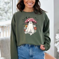 mushroom sweatshirt , spooky season shirt , ghost shirt , halloween shirt , funny fall shirt , ghost sweatshirt , hallow