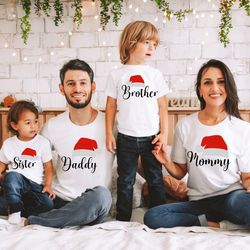 personalized santa hat shirt , christmas eve family members t-shirt , christmas family matching t shirt  custom christma