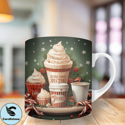 3d christmas gift candy stars Mug Wrap, 11oz And 15oz Mug Template, Mug Sublimation Design, Mug Wrap Template, Instant D