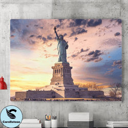 Statue Of Liberty Canvas Wall Art Painting, New York Landscape Wall Decor, Liberty Island Art, Canvas Poster, Wall Decor