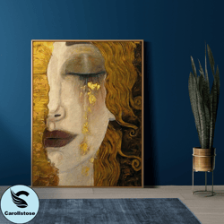 Gustav Klimt Freyas Tears  Canvas, Wall Art Canvas Design, Home Decor Ready To Hang