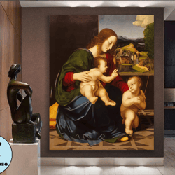 Maternal Grace,Classical Art, Renaissance Inspired, Madonna and Child, Motherhood, Traditional Artwork, Religious Painti