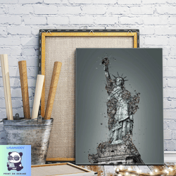 Statue Of Liberty Canvas Wall Art Painting, New York Landscape Wall Decor, Liberty Island Art, Canvas Poster, Wall Decor