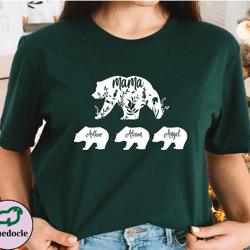 Personalized Mama Bear And Kids Bear Shirt, Mom Shirt With Children Names, Mothers Day Gift, Gift For Mother, Mom Tees