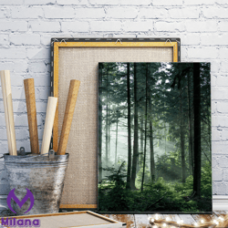Mystery Forest Canvas Wall Art Painting, Forest Wall Art, Big Forest Art Canvas Prints, Route Photos Photography Posters