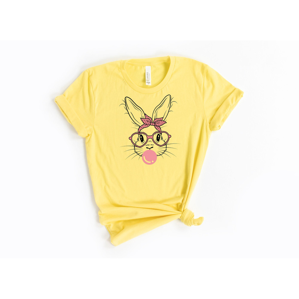 Bunny with Leopard Glasses shirt, Easter shirt, Easter bunny graphic tee, Easter shirts for women,Ladies Easter Bunny,Bubble Gum Bunny Tee.jpg