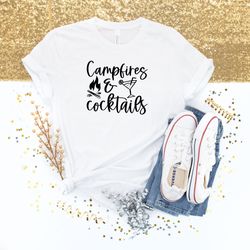 camp fire cocktail shirt camping shirt vacation shirt road trip shirt gift for traveler gift for camper camping tee summ