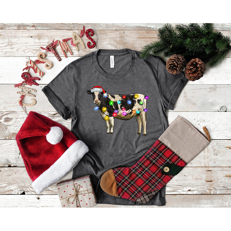 Cow Christmas Sweatshirt, Merry Christmas Heifers Tee, Christmas Cow Shirt, Highland Cow Farm Christmas Shirt, Farmer Cow Animal Lover Shirt.jpg
