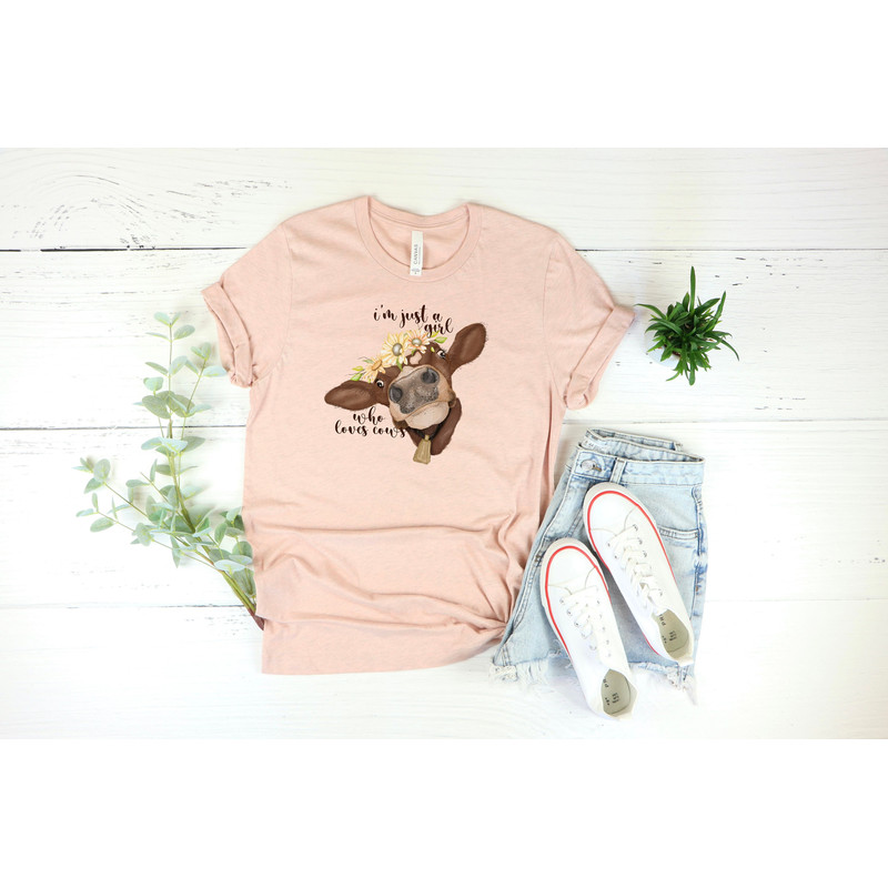 Cow Shirt, I'm just girl who loves Cows shirt, Cow Lover Shirt, Cow Girl Shirt, gift for Mother, Cow Lover gift, Lover gift for girlfriend.jpg