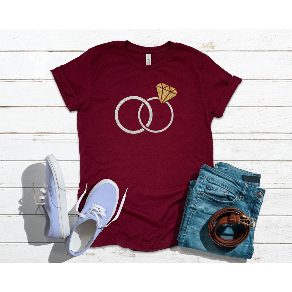 Engagement Ring Shirt, Tastefully Subtle Bride to Be Tee, Perfect for Insta Post, Ring Reveal, Bachelorette Party, Wedding Festivities.jpg