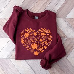 fall heart shirt fall sweatshirt women autumn doodles sweater autumn leaves shirt hello fall shirt thanksgiving sublimat