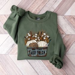 farm fresh pumpkins fall women sweatshirt thanksgiving sweater fall pumpkin fall tee pumpkin patch autumn tee halloween