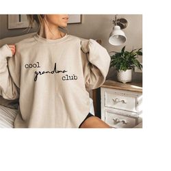 cool grandma club sweatshirt, promoted to grandma shirt, new grandma shirt, grandma to be hoodie, grandma reveal t, gift