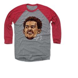 trae young men's baseball t-shirt - atlanta basketball trae young smile wht