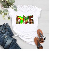 love africa shirt,leopard juneteenth shirt,africa map tee,gift for black woman,african american shirt,black history mont