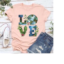 love earth shirt,earth awareness gift,protect the planet shirt,environmental shirt,nature lover shirt,floral love shirt,