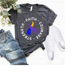 faith courage strength shirt,bladder cancer shirt,bladder cancer support tee,cancer ribbon shirt,cancer awareness,cancer
