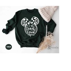 teach love inspire disneyland sweatshirt, teacher disney sweatshirt,minnie teacher gift sweater,inspirational teacher sw
