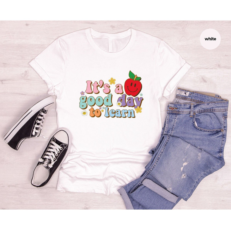 Inspirational Teacher Shirt, Teacher Appreciation Gift, Its a Good Day to Learn Vneck Tee, Motivational Shirt, Preschool Teacher Vneck Shirt.jpg