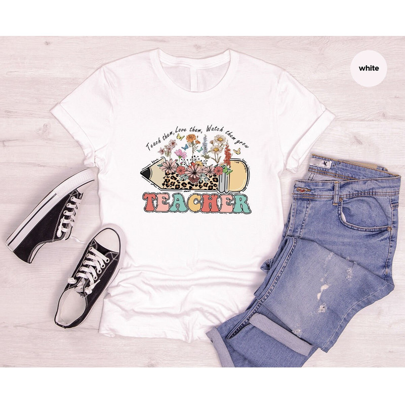 Inspirational Teacher Shirts, Back to School, Teacher Gifts, Floral Graphic Tees, Teacher Appreciation Week, First Day of School Outfit.jpg