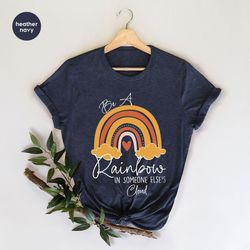 inspirational vneck tshirt, kindness shirt, therapy tshirts, gift for her, mental health outfit, rainbow graphic tees, c