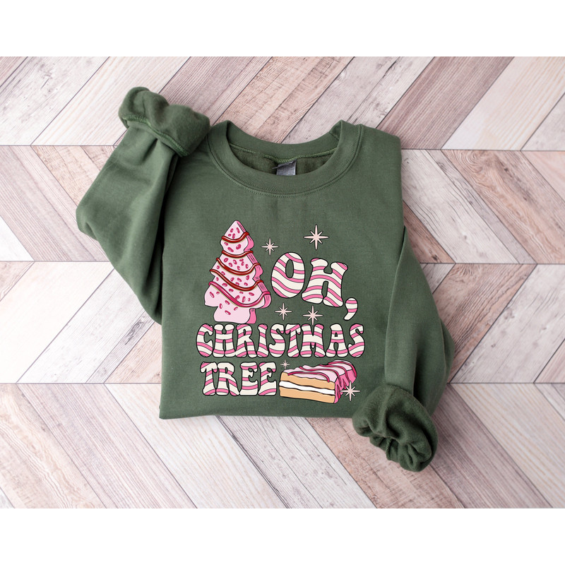 Oh Christmas Tree Sweatshirt, Christmas Cake Sweatshirt, Christmas Crewneck Sweater, Christmas Sweater Women, Funny Christmas Shirt Xmas Tee.jpg
