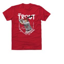 mike trout men's cotton t-shirt - los angeles a baseball mike trout base wht