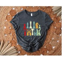 retro think chess shirt,chess player gift,chess lover shirt,chess tournament tee,chess gifts,gambit shirt,chess gamer sh