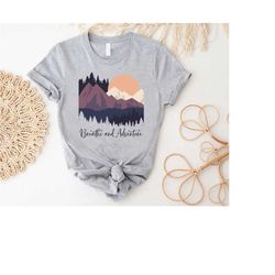 breathe and adventure shirt,gift for traveler,hiking tee,nature lover shirt,mountain tee,camping gift, vacation shirt,fa