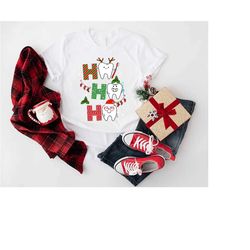ho ho ho dental shirt,christmas dentist tshirt,xmas dentist gift,funny dentist tee,dental assistant tee,santa hat dentis