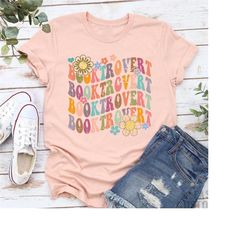 floral booktrovert t-shirt,reading shirt,womens bookish gift, book lover shirt,bookworm tee,floral book shirt,reader gif