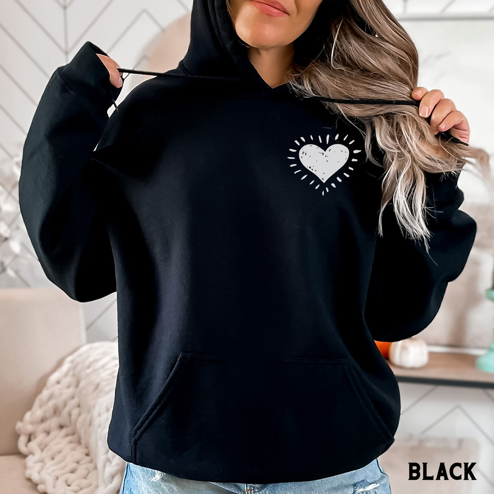 Heart Hoodie, Pocket Heart Sweatshirt, Hand Drawn Heart Crewneck, Cute Hoodie, Simple Heart Hoodies, Womens Gifts 1.jpg