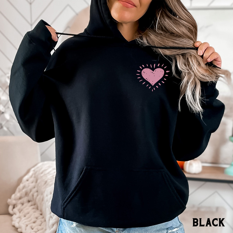 Heart Hoodie, Pocket Heart Sweatshirt, Hand Drawn Heart Crewneck, Cute Hoodie, Simple Heart Hoodies, Womens Gifts 2.jpg