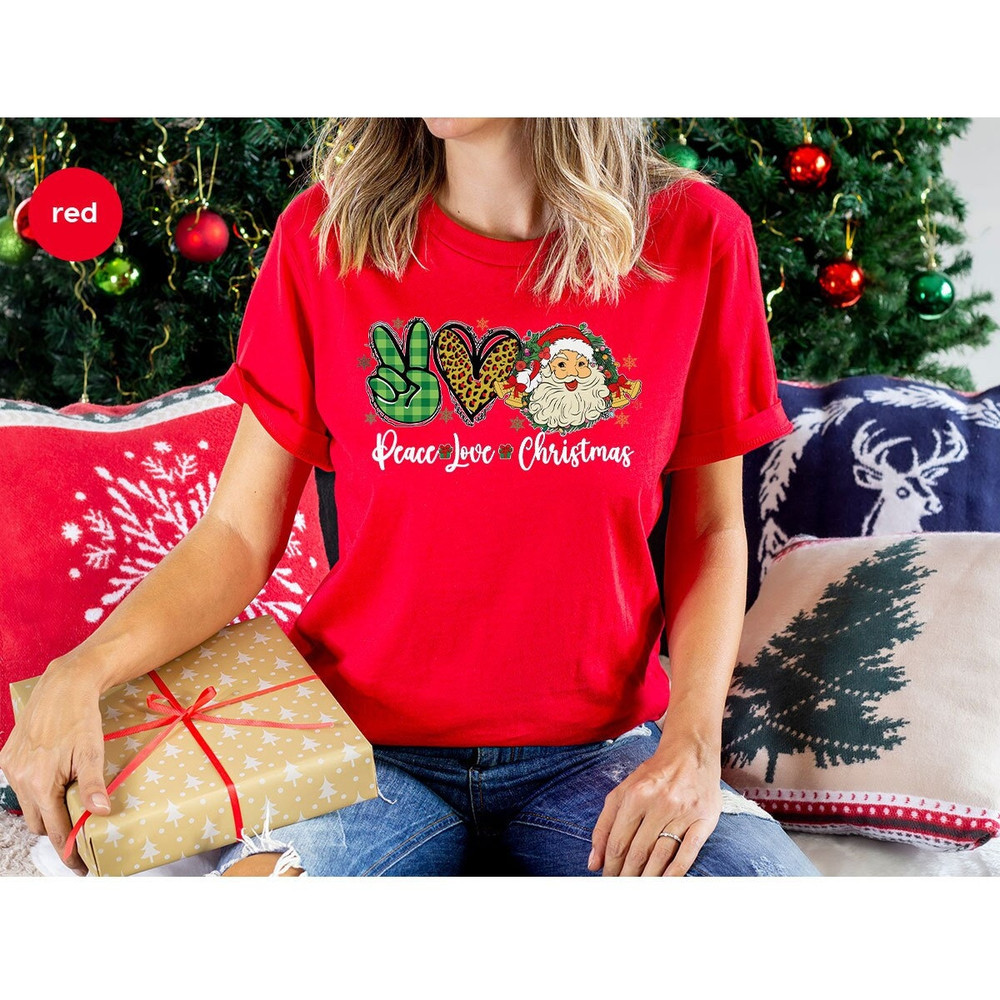 Merry Christmas Shirts, Christmas Love Tshirt, Peace T-Shirts, Holiday Sweatshirt, Family Christmas Shirt, Shirts for Women, Christmas Gift.jpg