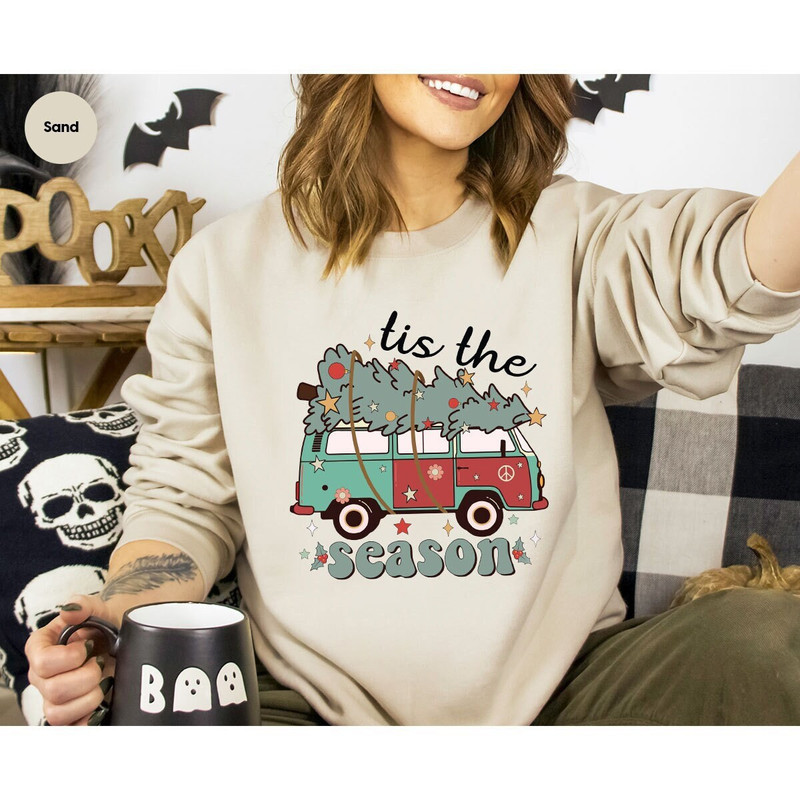 Merry Christmas Sweatshirts, Christmas Gifts, Christmas Tree Hoodies, Holiday Long Sleeve Shirt, Matching Xmas Clothing, Gift for Family.jpg