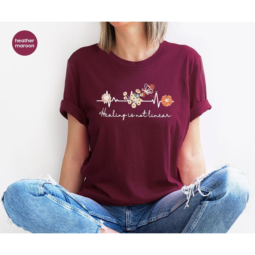 Minimalist Therapy Shirt, Inspirational TShirt, Mental Health T-Shirt, Aesthetic Vneck Tshirts, Gifts for Her, Motivational Graphic Tees.jpg