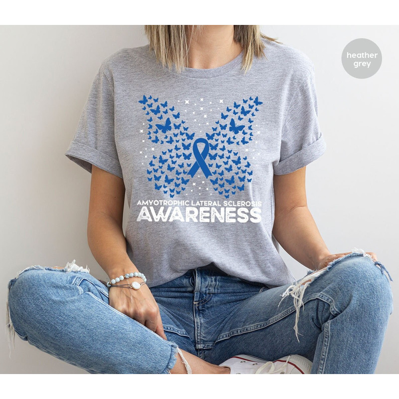 ALS Awareness Month T Shirt, Als Butterfly Graphic Tees, ALS Survivor Gift, ALS Support Clothing, Amyotrophic Lateral Sclerosis T-Shirt.jpg