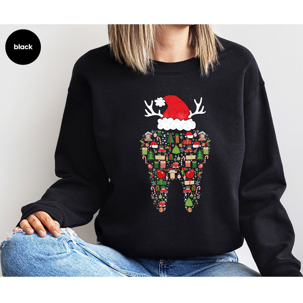 Christmas Dentist Long Sleeve Shirt, Merry Christmas Gift, Dental Hoodies, Christmas Sweatshirt, Holiday Sweatshirt, Xmas Gift, Santa Hoodie.jpg