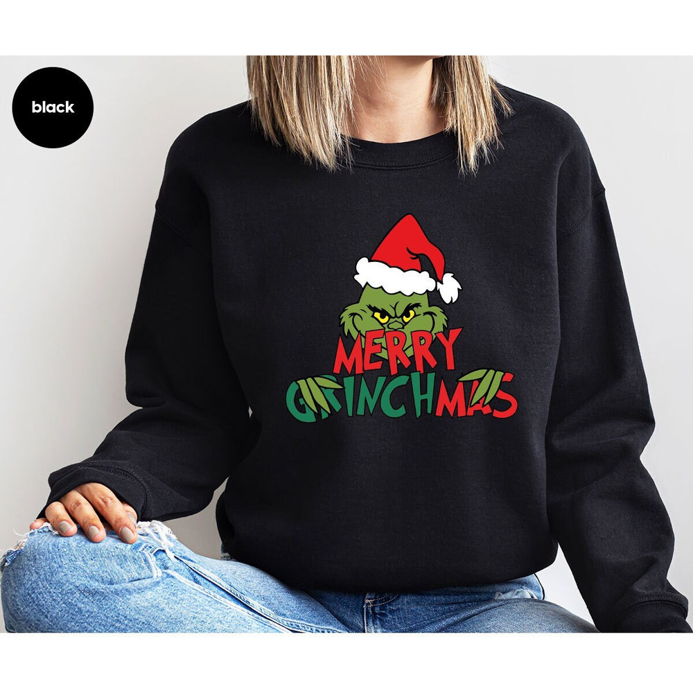 Christmas Grinch Sweatshirt, Christmas Long Sleeve T-Shirts, Merry Grinchmas Hoodies, Xmas Outfits, Holiday Clothes, Womens Clothing.jpg