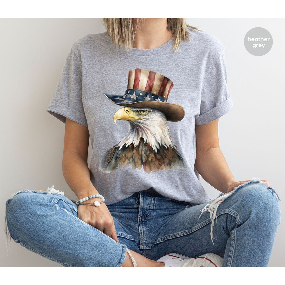 Cool American Flag Shirt, USA Eagle Graphic Tees, Independence Day Gift, Memorial Day TShirt, Patriotic Gift for Men, 4th of July Clothing.jpg
