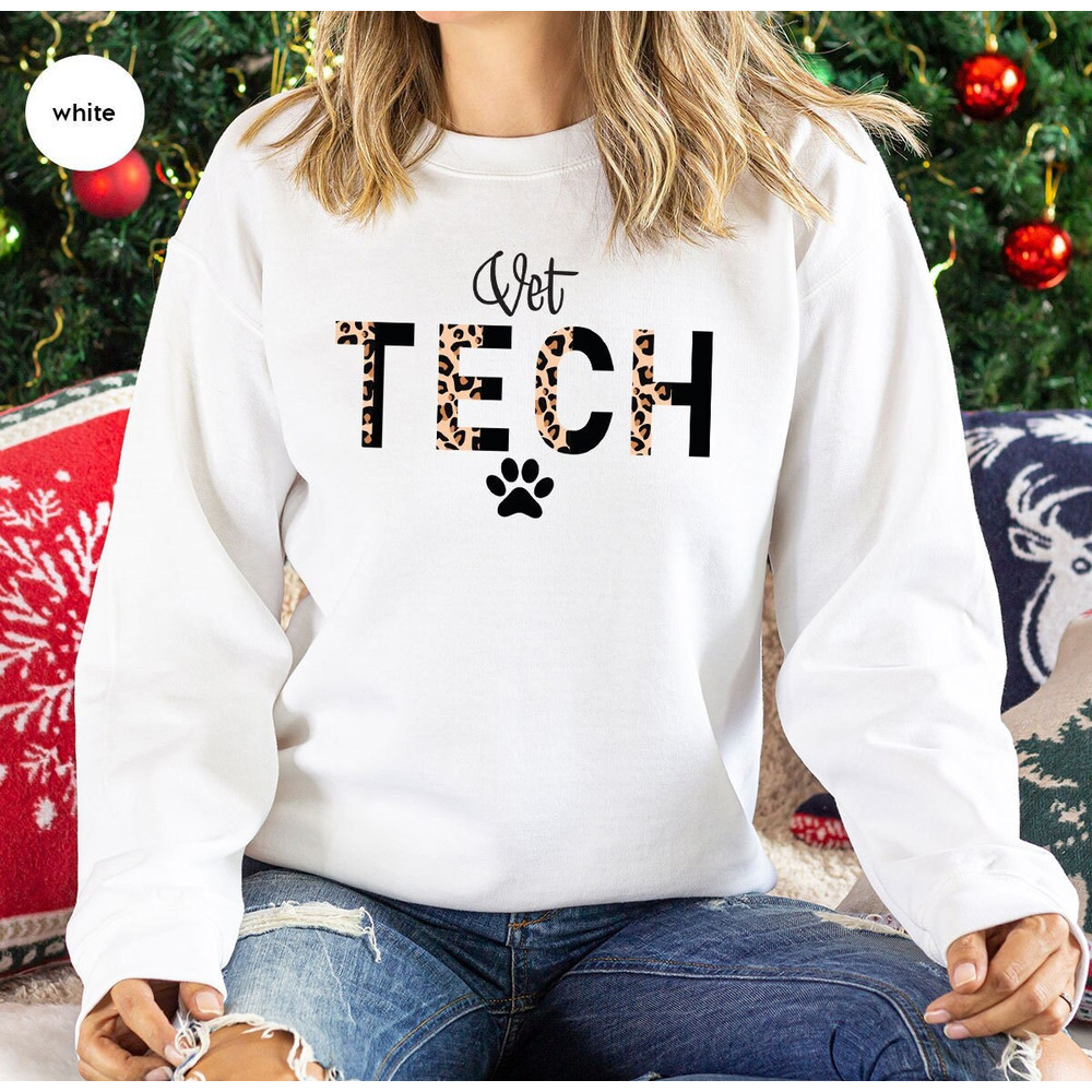 Cool Vet Tech Long Sleeve Shirt, Cute Vet Nurse Sweatshirt, Paw Print Graphic Tees, Veterinarian Hoodies and Sweaters, Vet Technician Tshirt.jpg