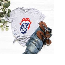 patriotic lips shirt,4th of july shirt,american flag lips tee,usa flag tongue shirt,red white and blue tongue tshirt,ind
