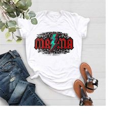 mama lightning bolt shirt,leopard mama t-shirt,mothers day gift,western mama shirt,gift for mother,mom outfits,motherhoo