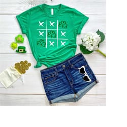 shamrock tic tac toe shirt,st patricks day t-shirt,xoxo irish gift,lucky clover tee,girls saint paddys tee,lucky charms
