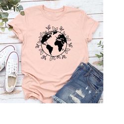 cute planet shirt,earth day gift,save the earth shirt,girls earth day tee,cool activist gift,everyday earth day t-shirt,
