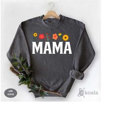 mama sweatshirt, mama embroidered fall floral applique short sleeve sweatshirt, floral unicorn sweatshirt, simple mama t
