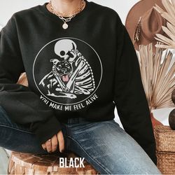 pit bull you make me feel alive sweatshirt, pitbull mom hoodie, pitbull rescue lover gifts, dog mom gift, new puppy anno