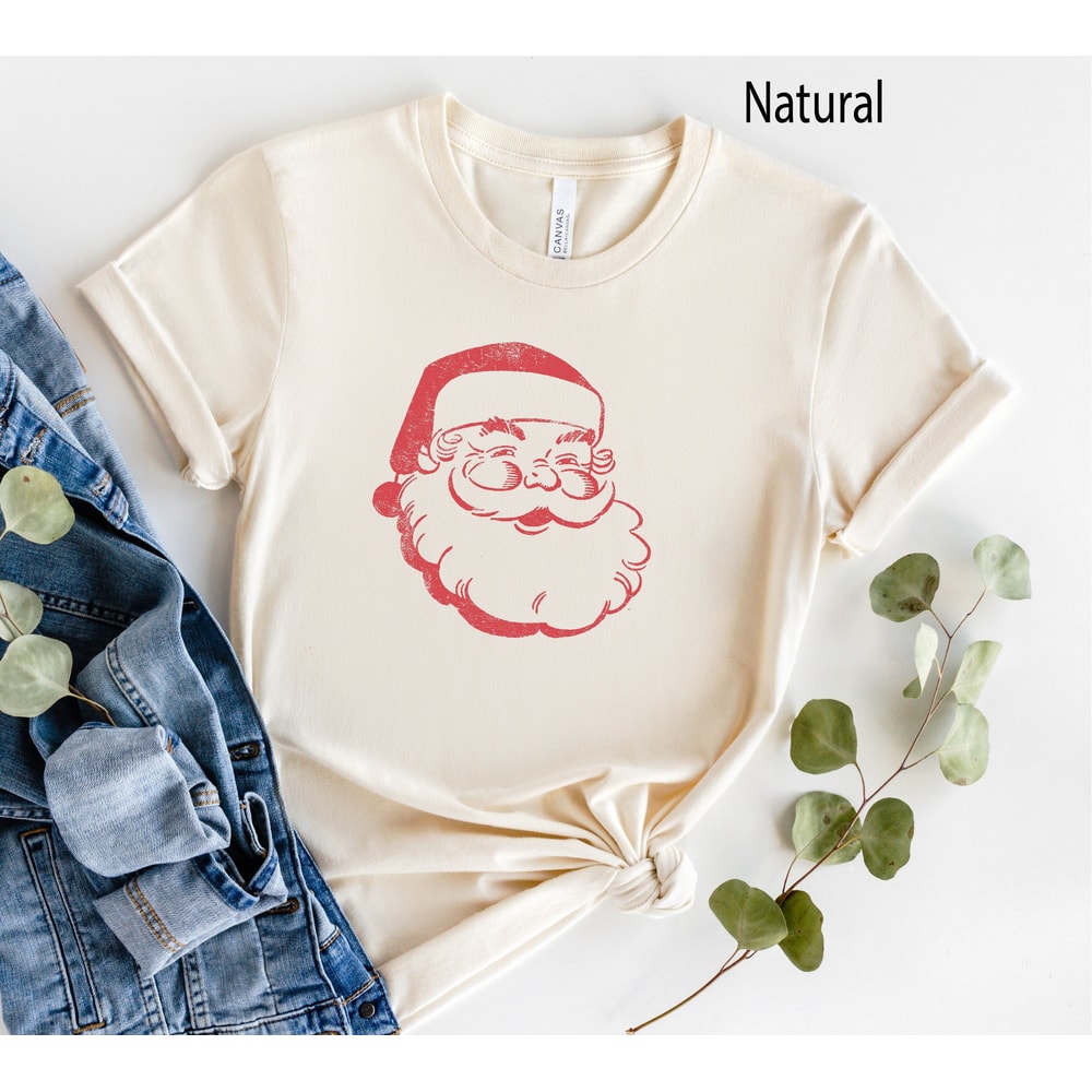 Retro Christmas Shirt for Women or Men, Vintage Santa Shirt, Classic Christmas Party Shirt, Matching Family Group Holiday Shirts.jpg